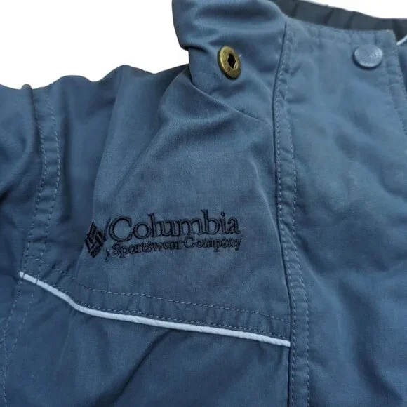 Columbia Boys Reversible Blue Puffer Ski Jacket Full Zip Insulated Size 4/5